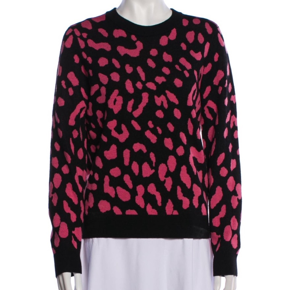 Alice + Olivia Black and Pink Wool Sweater